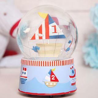 large musical boat snow globe by red berry apple