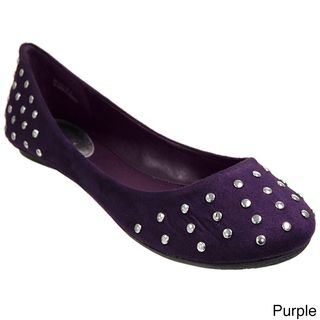 Bamboo by Journee Faux Suede Studded Ballet Flats Journee Collection Flats
