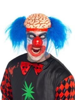 Smiffys Scary Zombie Clown Costume Gory Gross Brain Wig with Nose Toys & Games
