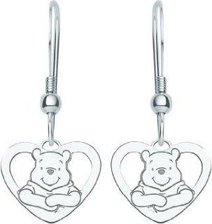 14K White Gold Winnie the Pooh Disney Earrings Jewelry Jewelry