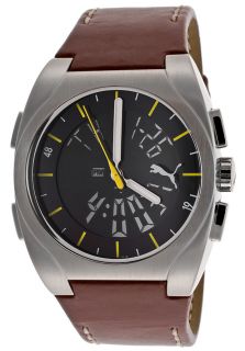 Puma PU000191001  Watches,Mens Analog Digital Brown Genuine Leather, Casual Puma Quartz Watches