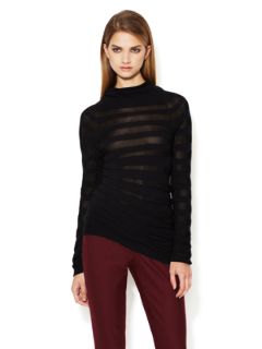 Striped Mesh Turtleneck Sweater by Emporio Armani