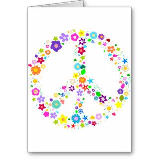 Peace sign of Flowers Greeting Card
