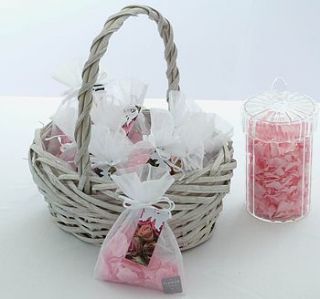 ten natural pink rose petal confetti bags by the flower studio
