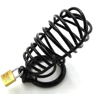 Male Chastity Device Samurai Full Black Caterpillar Cock Cage Drooping Device Belt for Sm 449 Game 1.75" Cock Ring Health & Personal Care