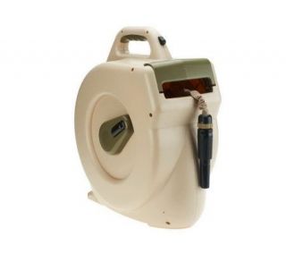 HydroHose Retractable Automatic Hose Reel with 50ft Flat Hose —