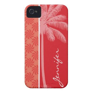 Tropical Coral & Red Swirl iPhone 4 Case