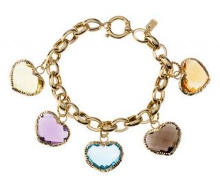 Arte dOro 8 50 ct tw Multi gemstone Charm Bracelet 18K Gold, 18.5g —