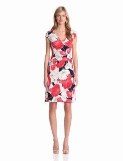 Evan Picone Women's Floral Print Dress, Ginger Combo, 14