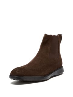 Wingtip Pull Up Ankle Boots by Tods