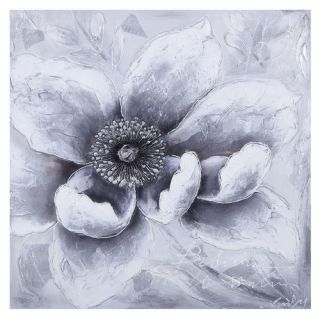 Moes Home Collection White Flower Painting Print on Canvas
