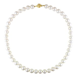 Miadora 14k White Gold Akoya White Pearl Necklace (9 9.5 mm) Miadora Pearl Necklaces