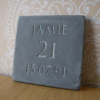 personalised birthday or anniversary slate by letterfest engraving