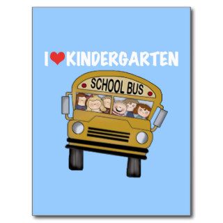 School Bus Love Kindergarten Post Card