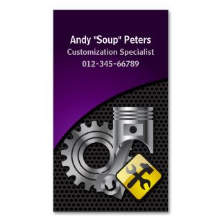 Mechanic Business Card Piston and Gear