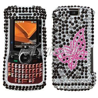 Motorola Clutch i465   Nextel/Sprint/Boost  Vintage Butterfly Diamante Protector Cover Full Rhinestones/Diamond/Bling/Diva   Hard Case/Cover/Faceplate/Snap On/Housing Cell Phones & Accessories