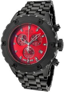 Invicta 6937  Watches,Mens Reserve Chronograph Red Dial Black Stainless Steel, Chronograph Invicta Quartz Watches