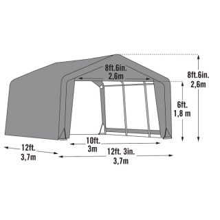 ShelterLogic Shed-in-a-Box — 12ft.L x 12ft.W x 8ft.H, Model# 70443  Utility Sheds