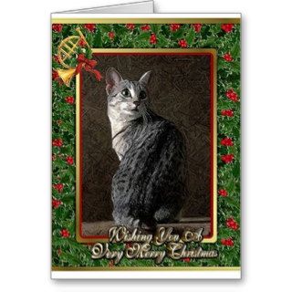 Egyptian Mau Cat Blank Christmas Card