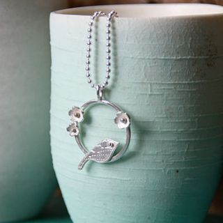 handmade silver lovebird pendant by jemima lumley jewellery