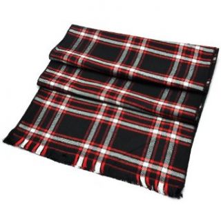 PenSee 100% Viscose Fashion Red & Grey & Black Plaids & Checked Scarf at  Mens Clothing store Fashion Scarves