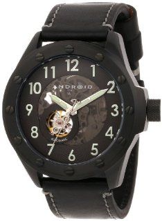 Android Men's AD469BKK Espionage Skeleton Ion Plating Black Open Heart Watch at  Men's Watch store.
