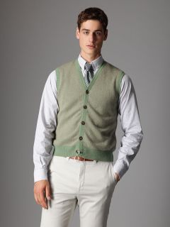 Cashmere Button Front Sweater Vest by Luciano Barbera