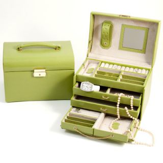 Bey Berk Four Level Jewelry Case in Lime Leather