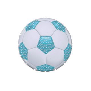 Soccer   Bright Aqua Soccer Ball With Pearls Jelly Belly Tin