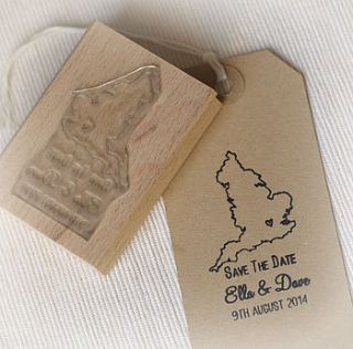 'map' personalised save the date stamp by beautiful day