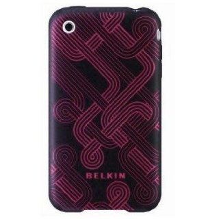 Belkin F8Z473ttBKP Grip Tracks Silicone Case Fits Apple iPhone 3G/ 3GS  Black/Pink Cell Phones & Accessories
