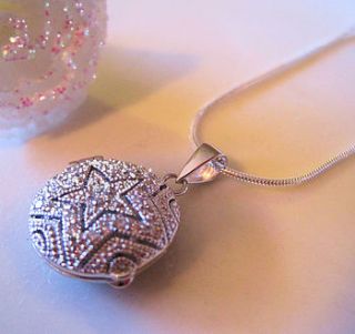 silver crystal locket necklace by bijou gifts