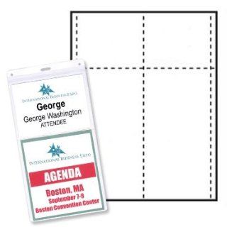 4" x 8" Name Tag/Agenda Paper Name Tag Insert, 4 Color Pantone Match, Package of 500 (Item # NS2AGW4)  Business Card Stock 