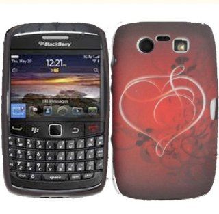 BlackBerry Torch 9860 9850 Hard Flex TPU Design Cover Case   Heart On Stars Cell Phones & Accessories