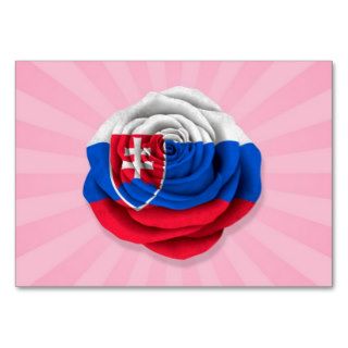 Slovakian Rose Flag on Pink Business Card