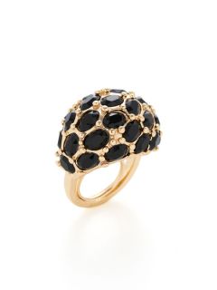 Black Stone & Gold Ring by Kenneth Jay Lane