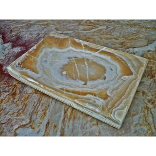 Hand Carved Alabaster Serving Tray (Egypt) Trivets & Trays