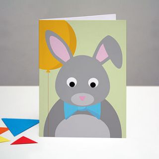 party rabbit birthday card by one little dicky bird