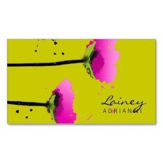 311 PASSIONATE POPPY  PEA GREEN BUSINESS CARDS