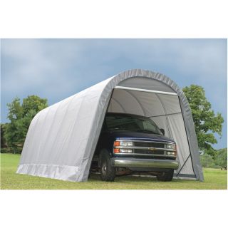 ShelterLogic 12-Ft.W Round-Style Instant Garage — 28ft.L x 12ft.W x 10ft.H, 1 5/8in. Frame, Gray, Model# 902233  Round Style Instant Garages
