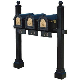 Gaines Mailboxes KD3 Original Keystone Series Outer Post Triple Multi Unit Mailbox System without Curve Bracest (Mailboxes not included)   Security Mailboxes  