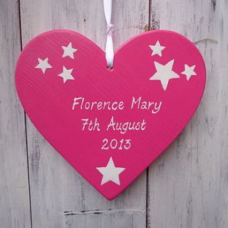personalised new baby heart by giddy kipper