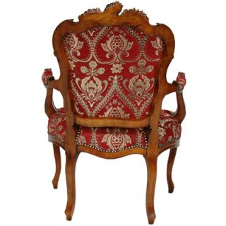 Oriental Furniture Queen Elizabeth Fabric Arm Chair