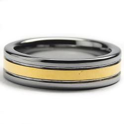 Tungsten Carbide Men's Goldplated Ring (6 mm) Men's Rings