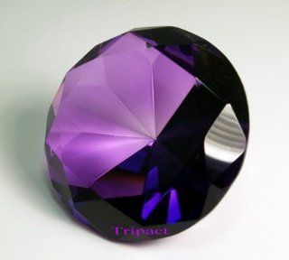Diamond Jewel Paperweight 100mm Amethyst Round Cut  Collectible Figurines  