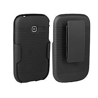 Superior Shell Case and Holster Combo Samsung Freeform 5 SCH R480   Black   Bulk Packaging Cell Phones & Accessories