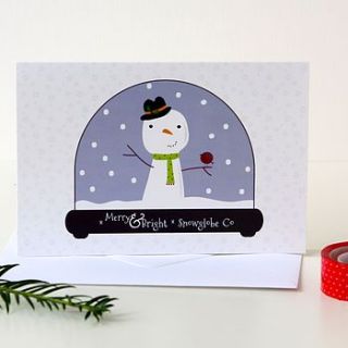 merry and bright snowglobe christmas card by wink design
