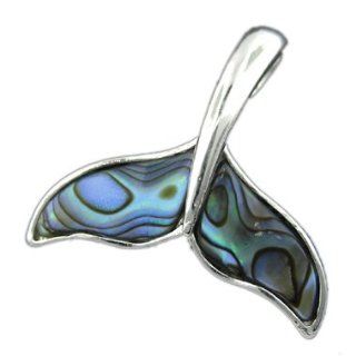 925 Silver Abalone Paua Whale Tail Pendant Hawaiian Silver Jewelry Jewelry