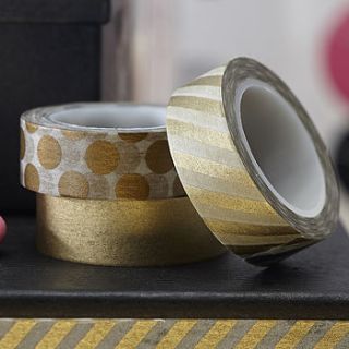 metallic gold washi tape kit by ginger ray