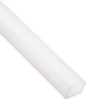 UHMW (Ultra High Molecular Weight Polyethylene) Rectangular Bar, Opaque White, Standard Tolerance, 1/2" Thickness, 1/2" Width, 5' Length Polyethylene Plastic Raw Materials